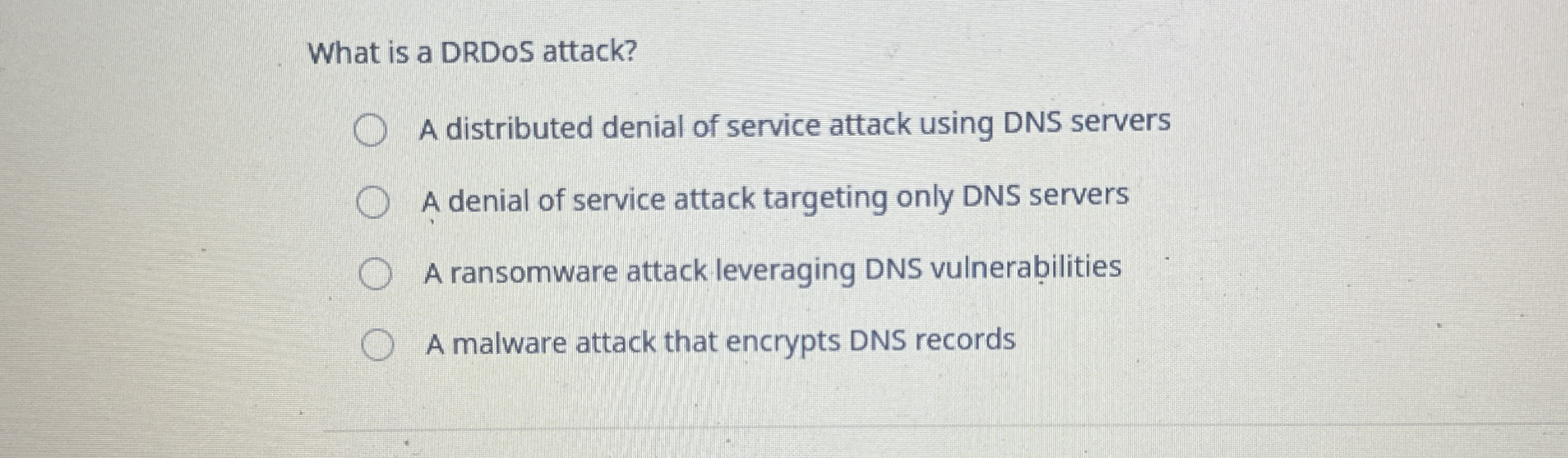 What is a DRDoS attack? A distributed denial of