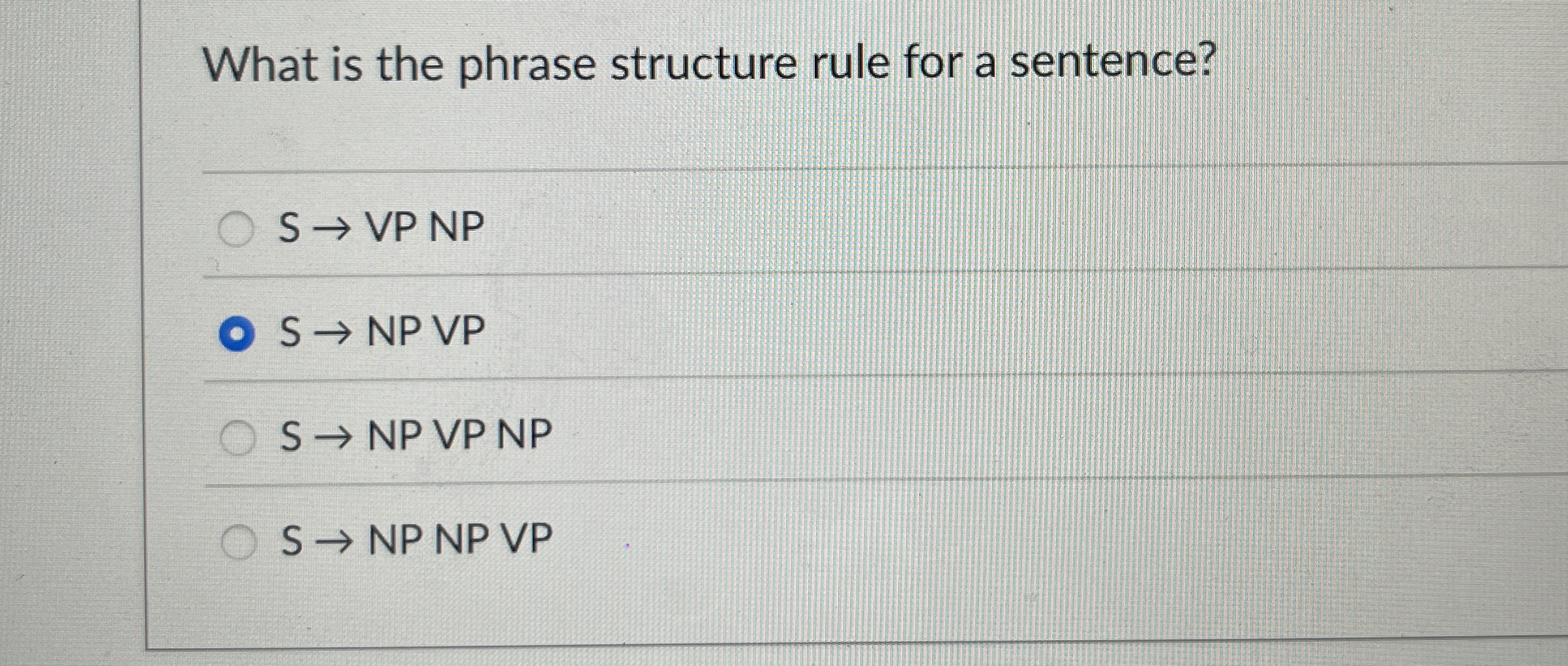 What is the phrase structure rule for a sentence?