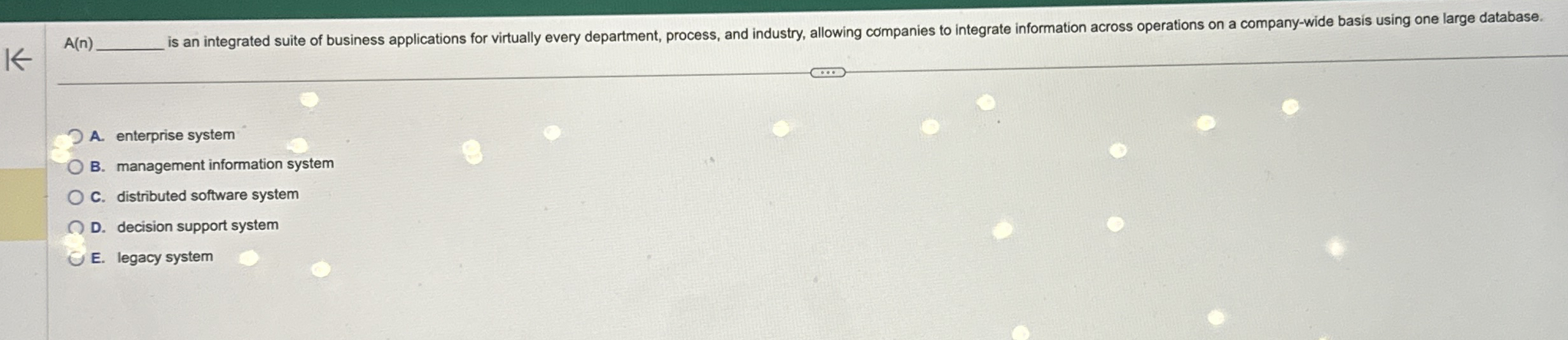 A ( n ) is an integrated suite of business