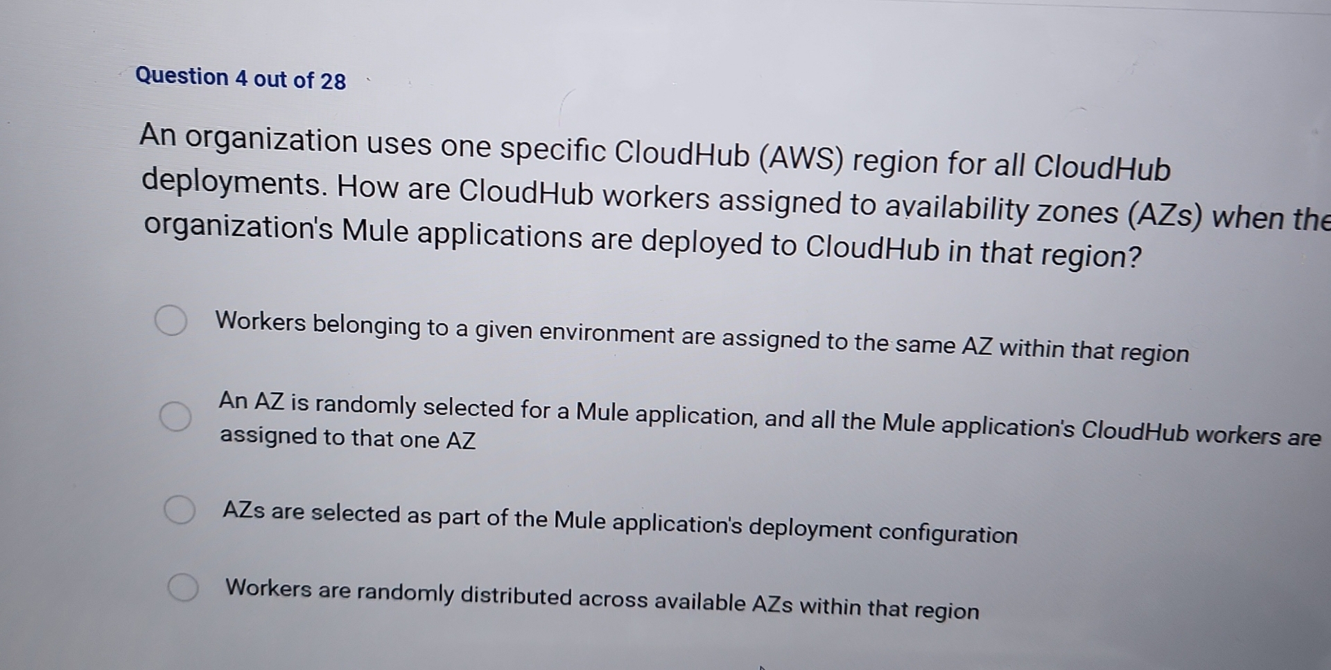 Question 4 out of 2 8 An organization uses one