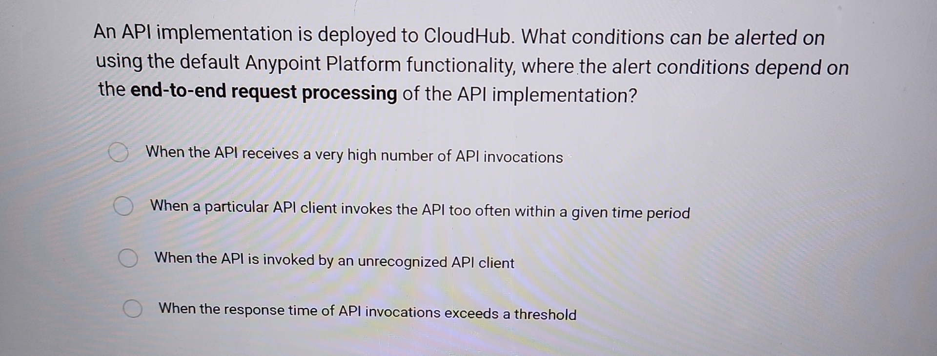 An API implementation is deployed to CloudHub.
