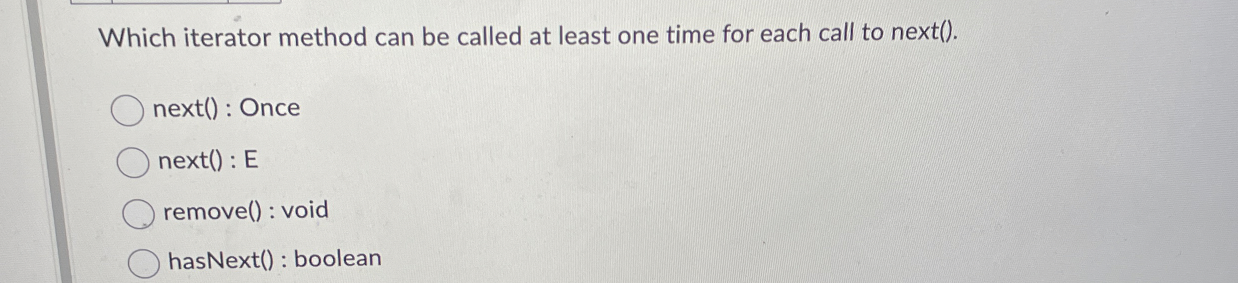 Which iterator method can be called at least one