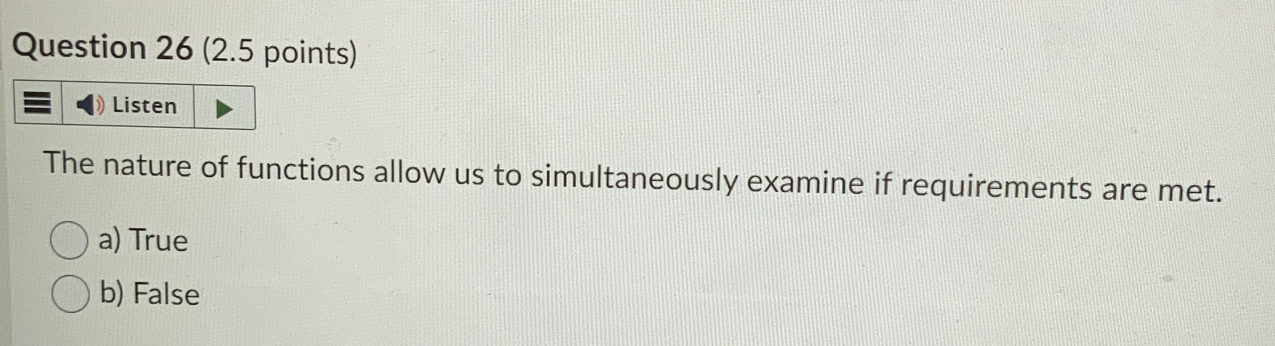 Question 2 6 ( 2 . 5 points ) The nature of
