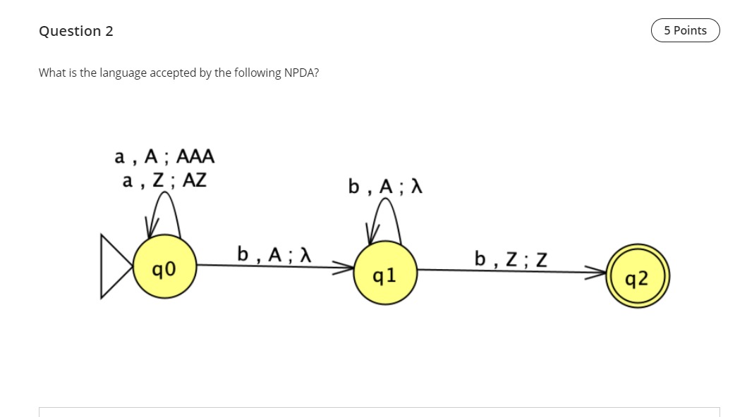 Question What is the language accepted by the