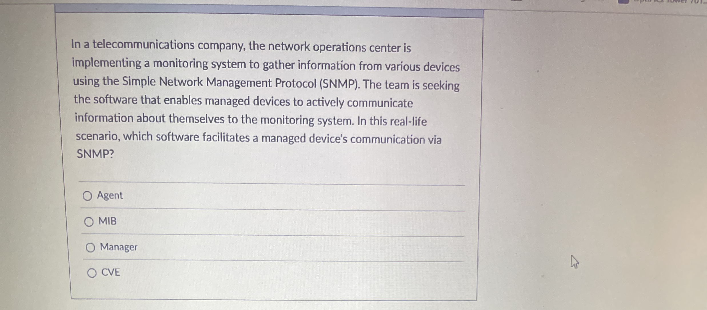 In a telecommunications company, the network