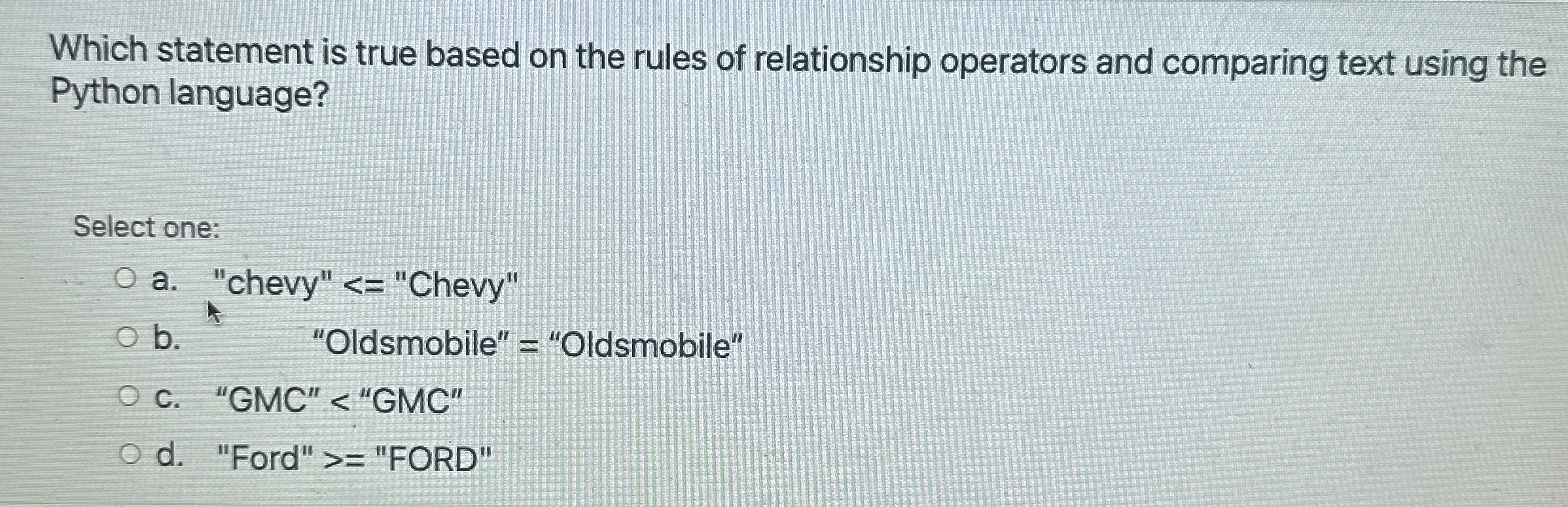 Which statement is true based on the rules of