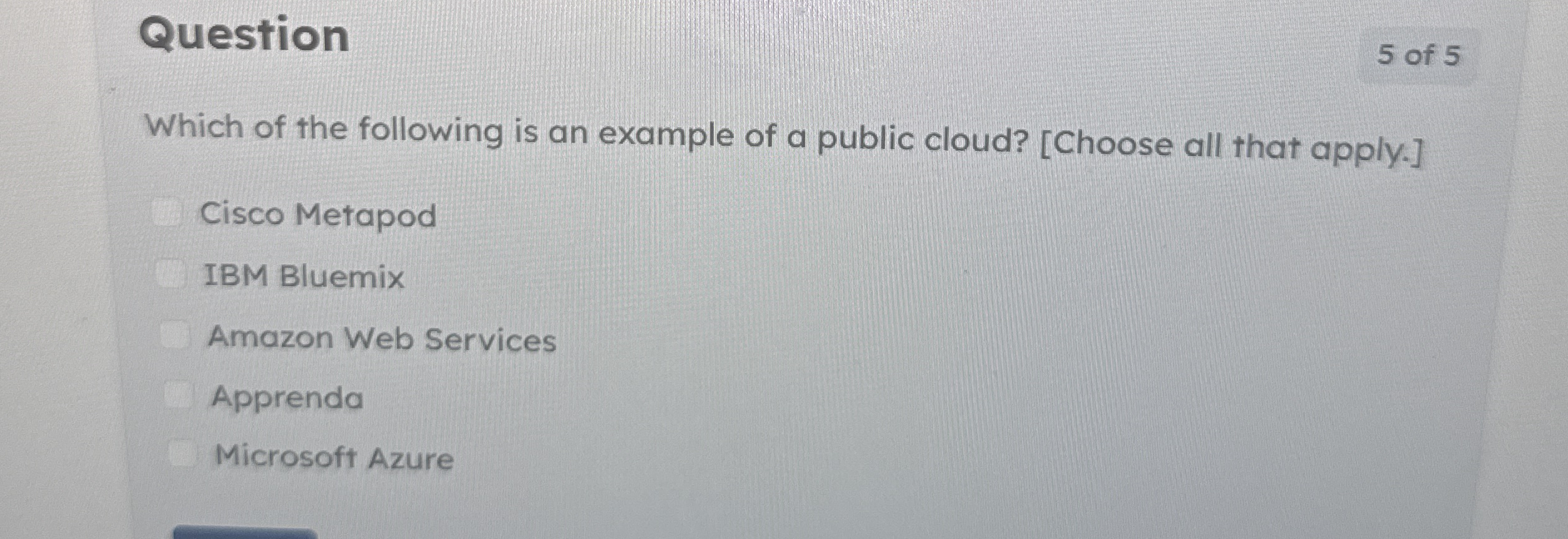 Question Which of the following is an example of