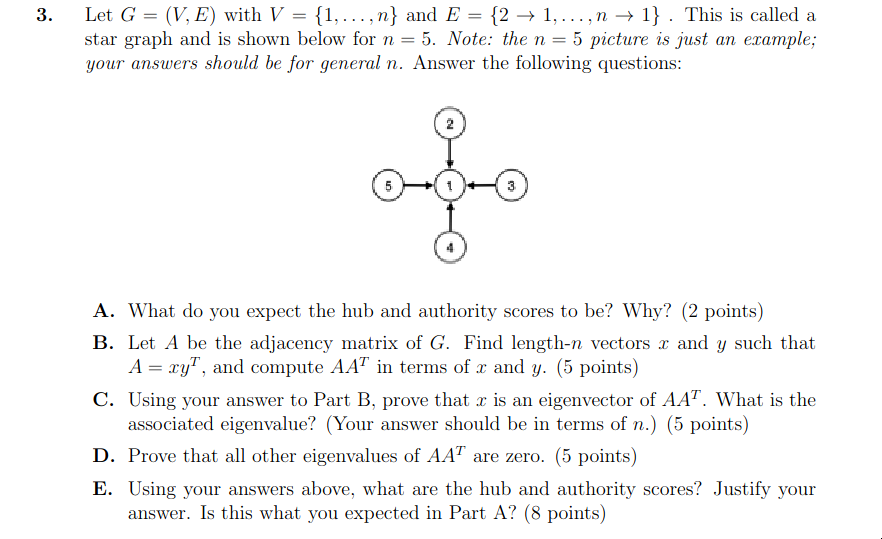 Let G = ( V , E ) with V = { 1 , dots, n } and E