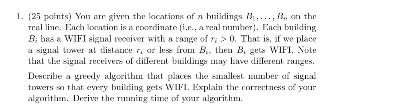 ( 2 5 points ) You are given the locations of n