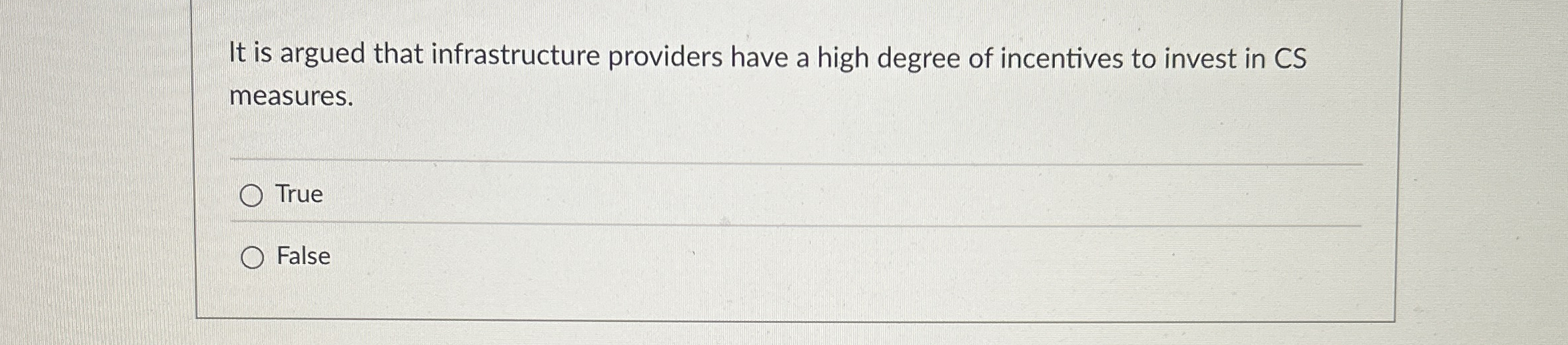 It is argued that infrastructure providers have a