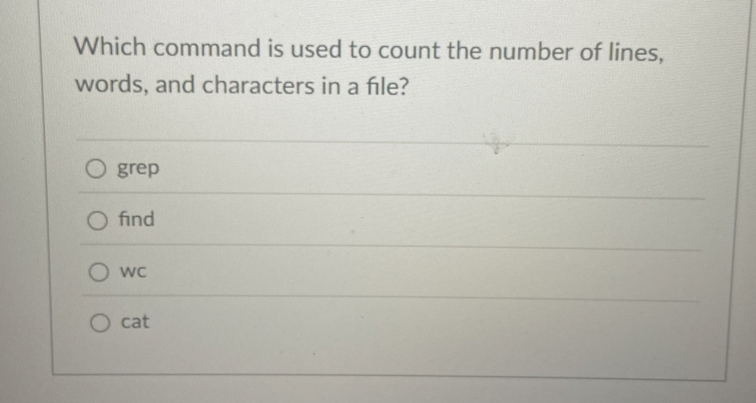 Which command is used to count the number of