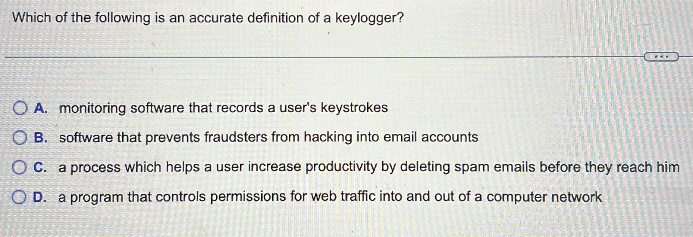 Which of the following is an accurate definition