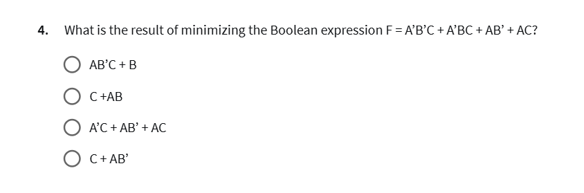 What is the result of minimizing the Boolean