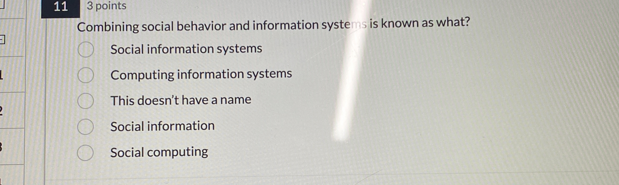 1 1 3 points Combining social behavior and