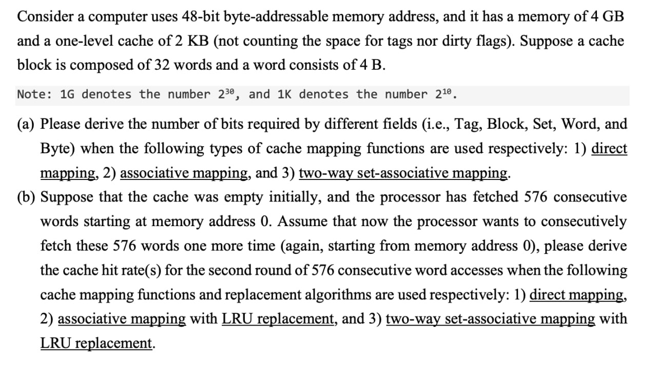 Consider a computer uses 4 8 - bit byte -