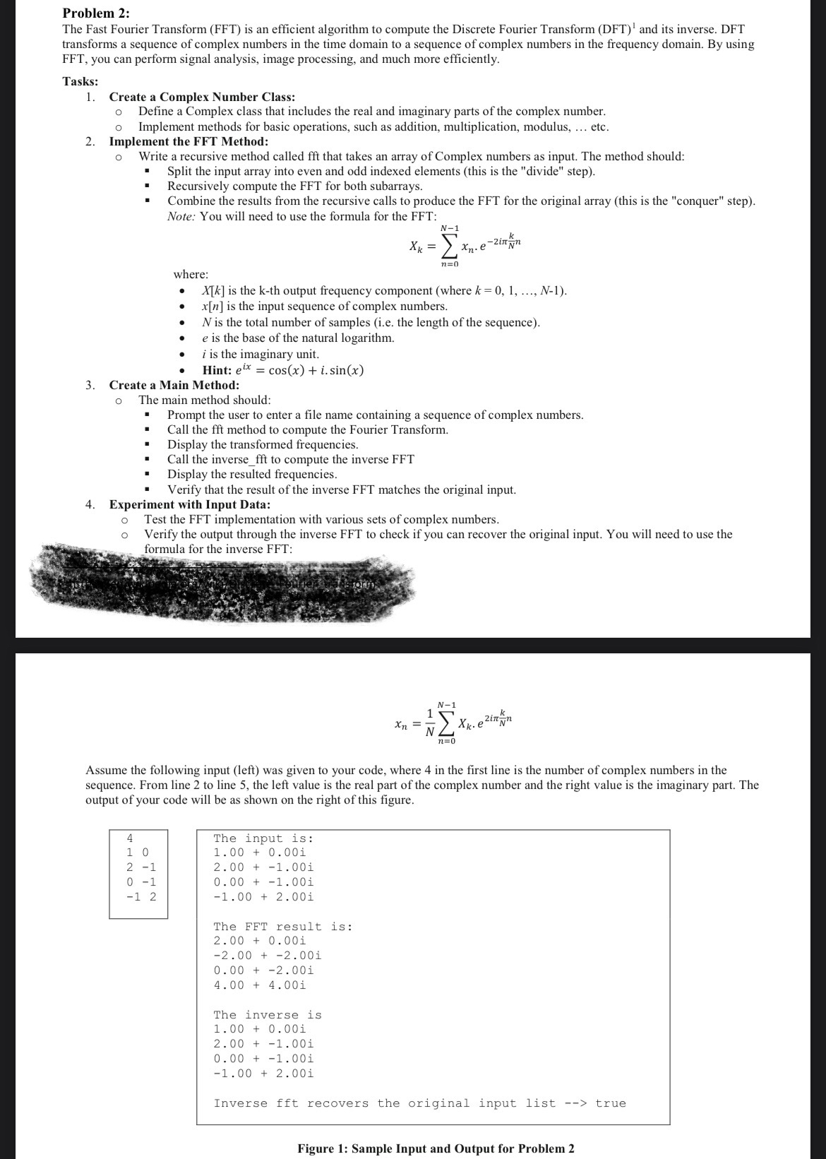 Problem 2 : The Fast Fourier Transform ( FFT ) is