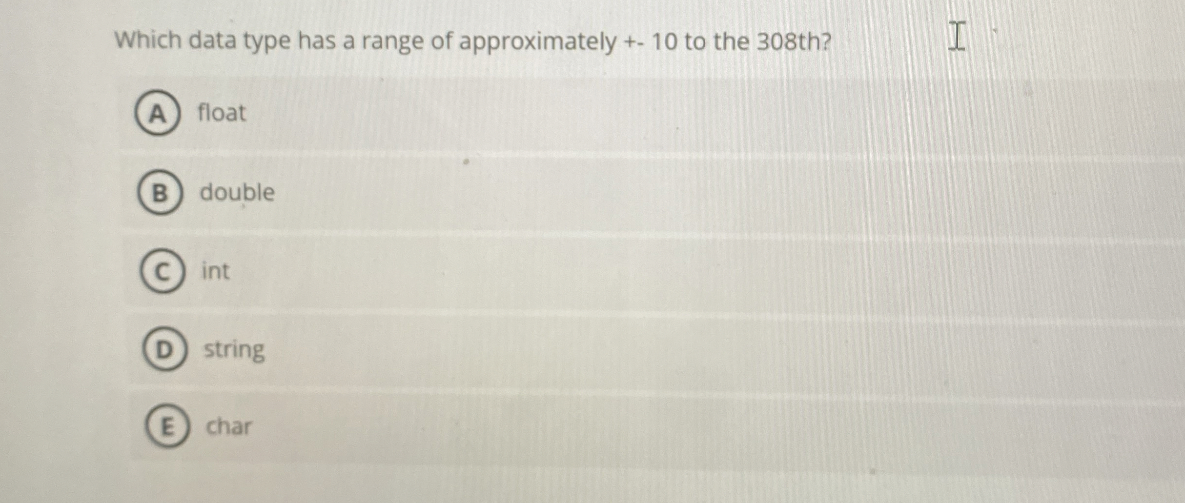 Which data type has a range of approximately + -