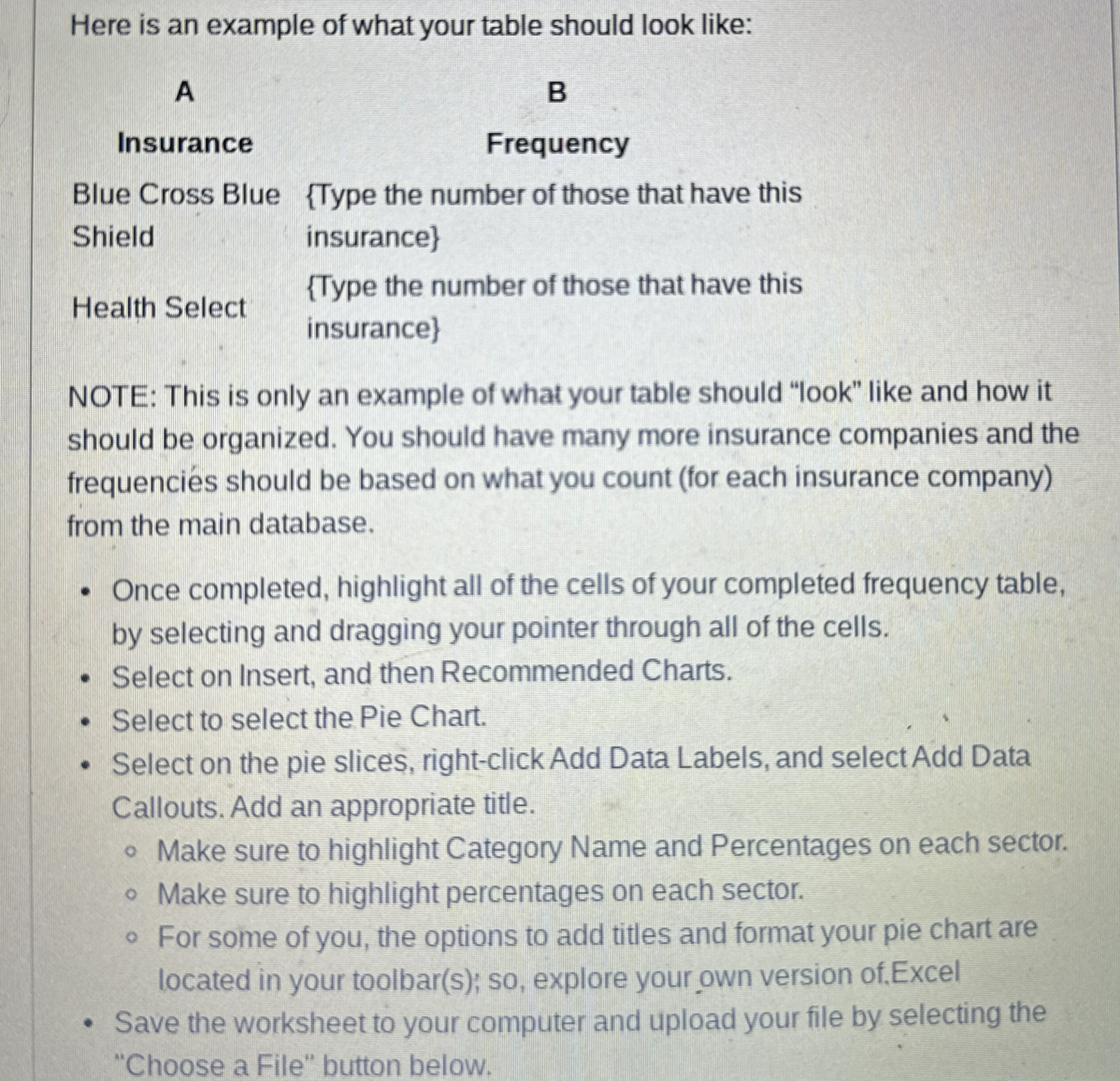 Here is an example of what your table should look