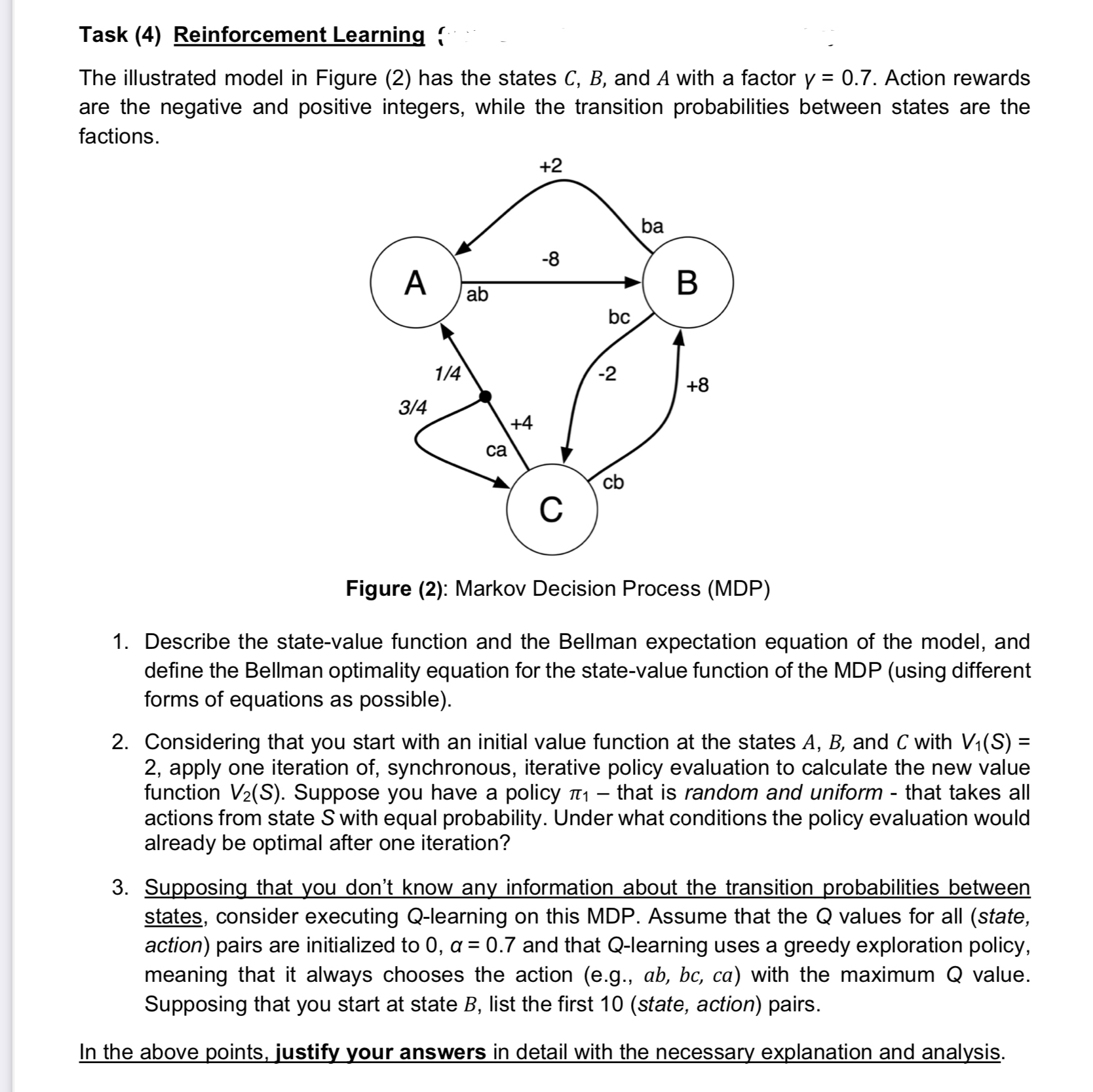 I need the calculation and solution to each