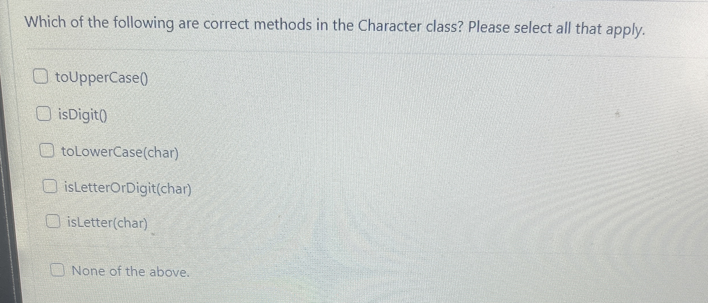 Which of the following are correct methods in the