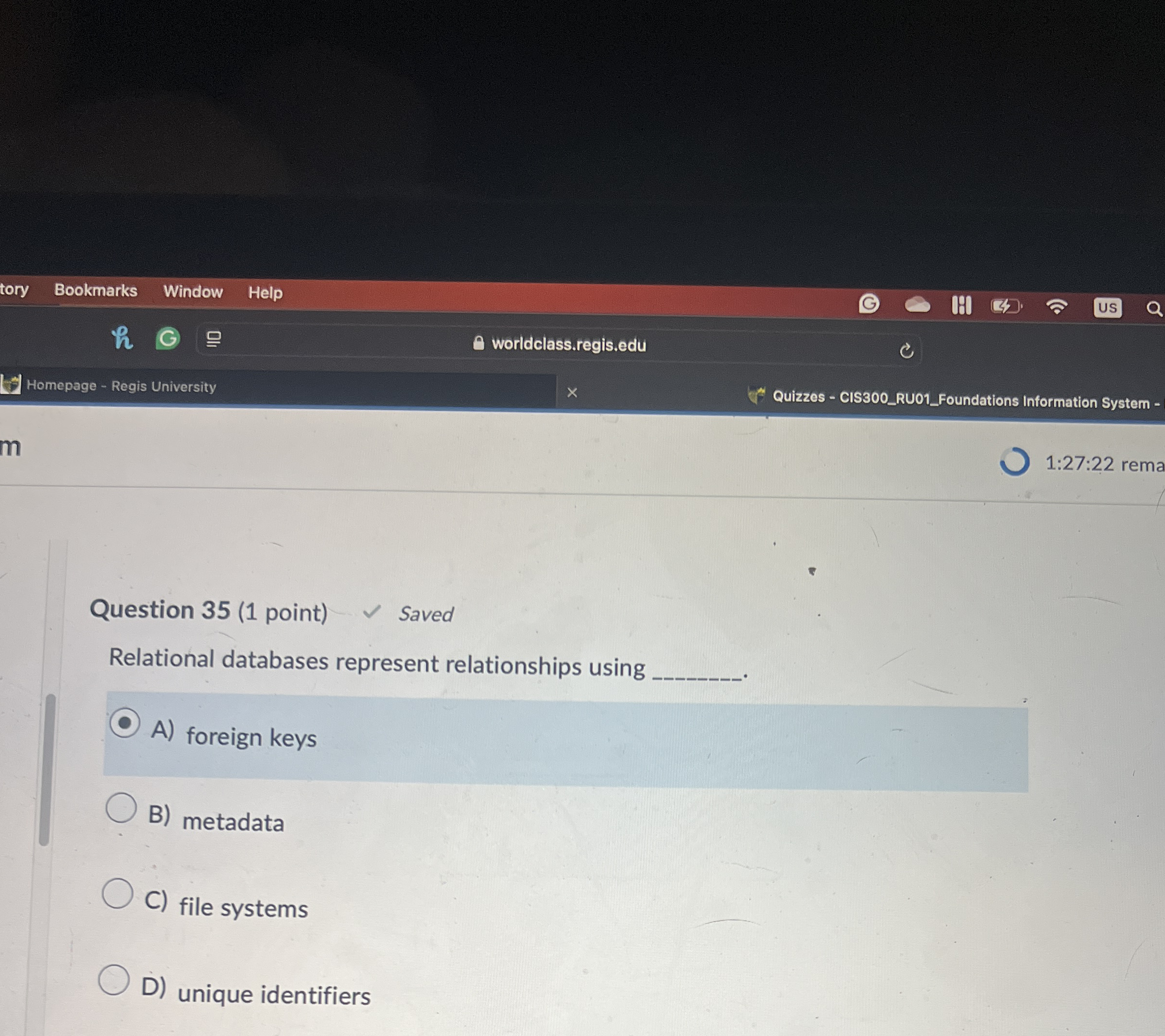 Question 3 5 ( 1 point ) Relational databases
