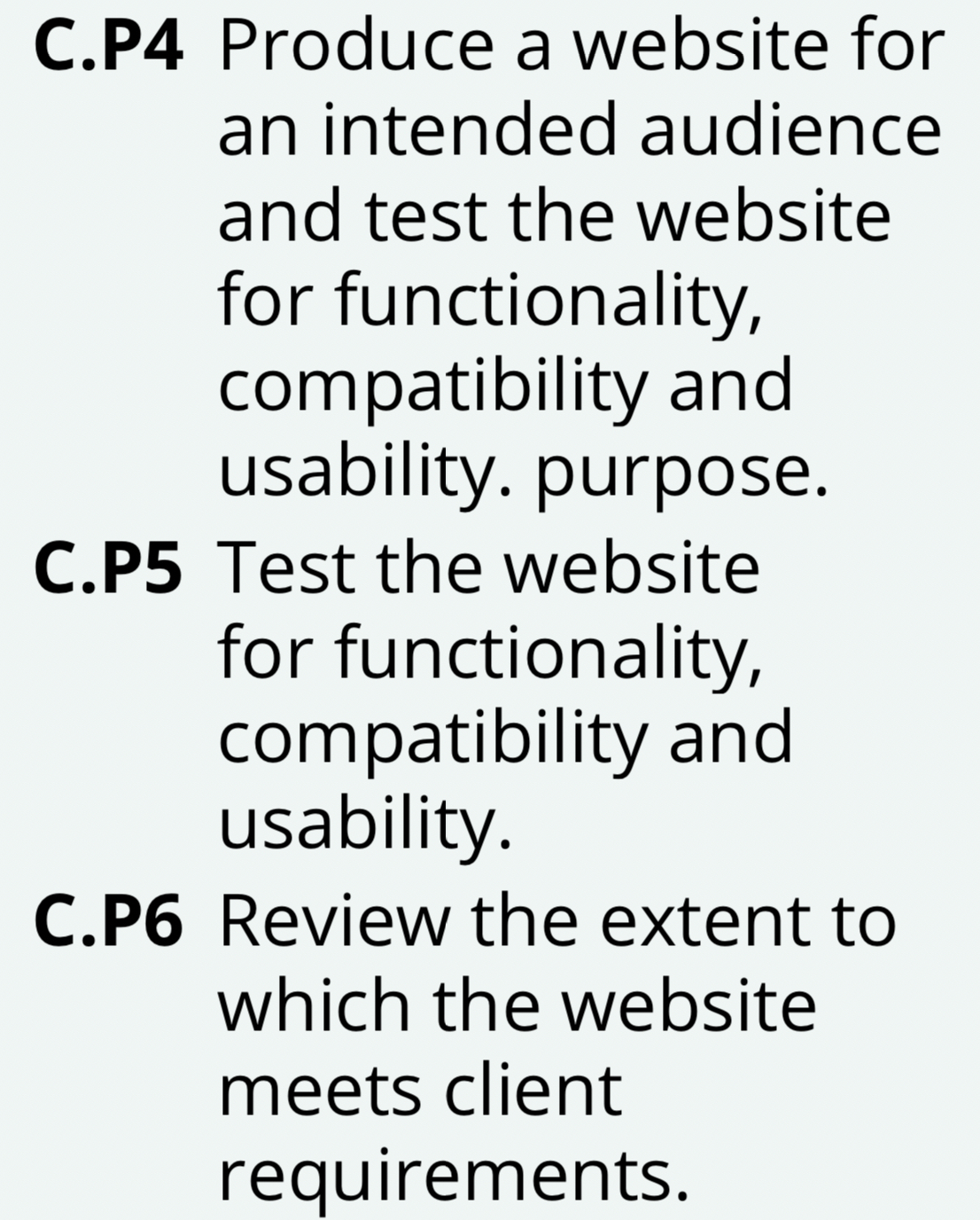 C . P 4 Produce a website for an intended