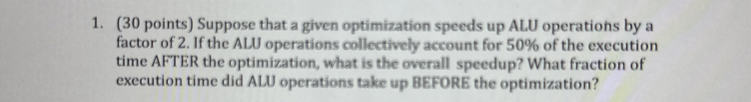 ( 3 0 points ) Suppose that a given optimization