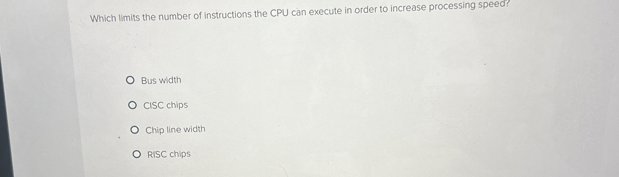 Which limits the number of instructions the CPU