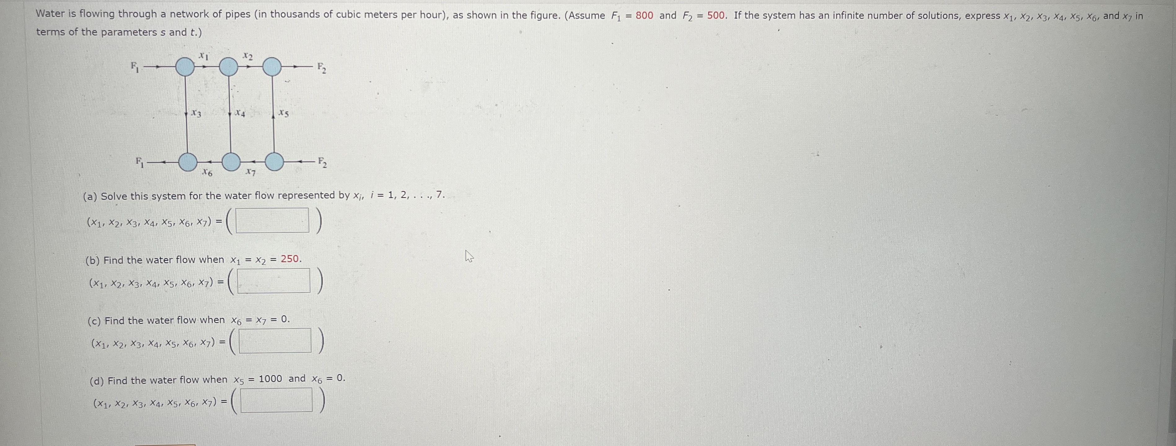 terms of the parameters s and t . ) ( a ) Solve