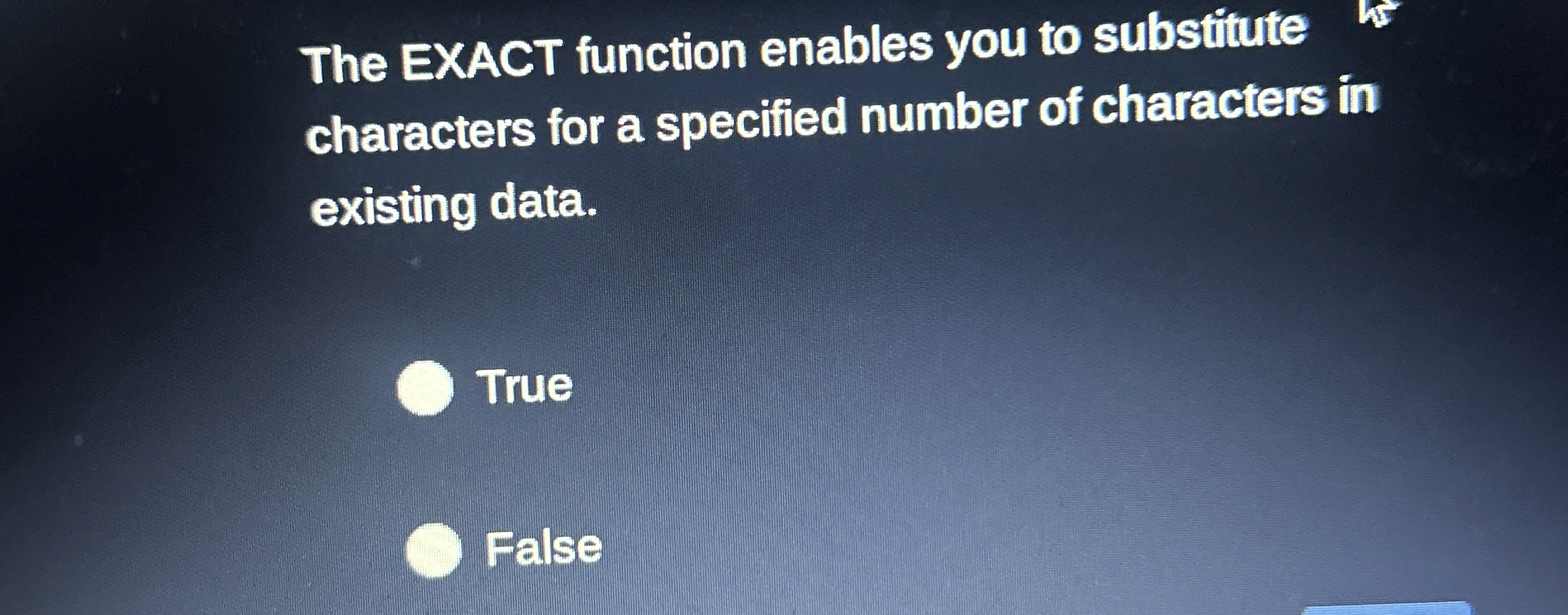 The EXACT function enables you to substitute