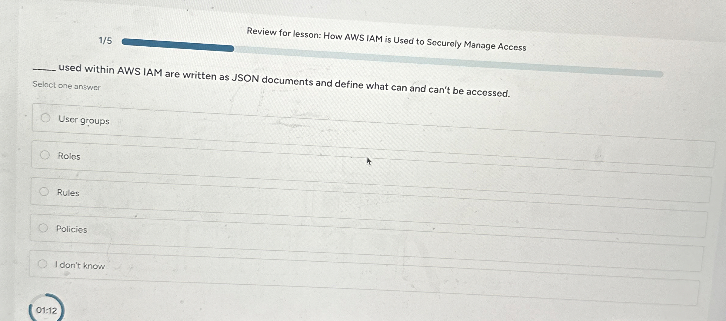 1 5 Review for lesson: How AWS IAM is Used to