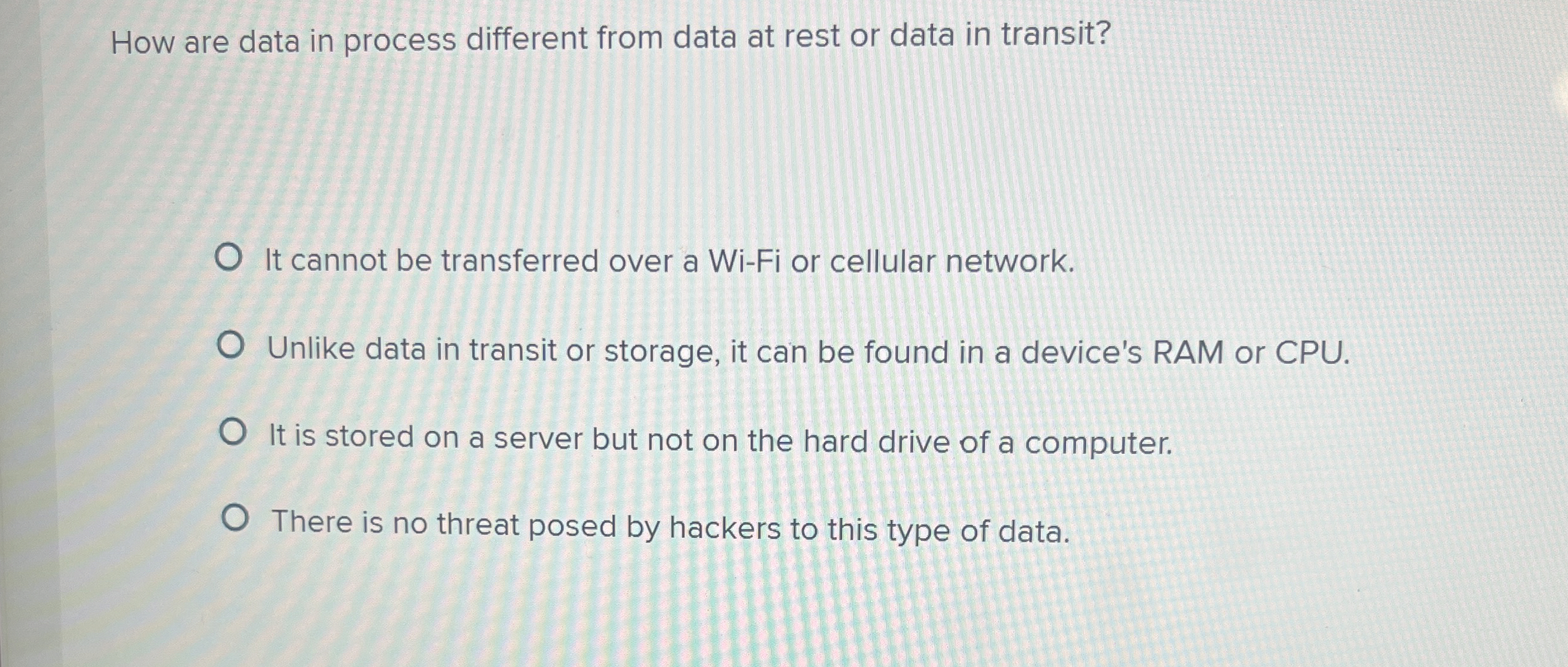 How are data in process different from data at