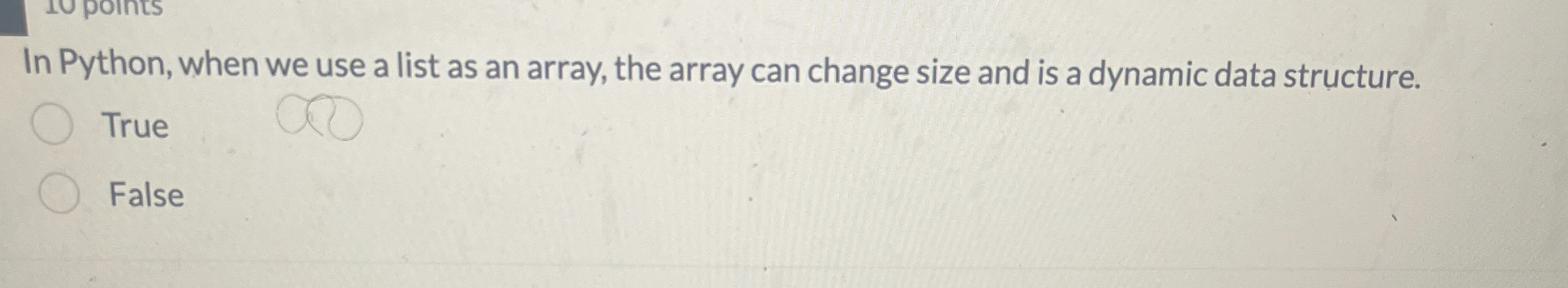 In Python, when we use a list as an array, the