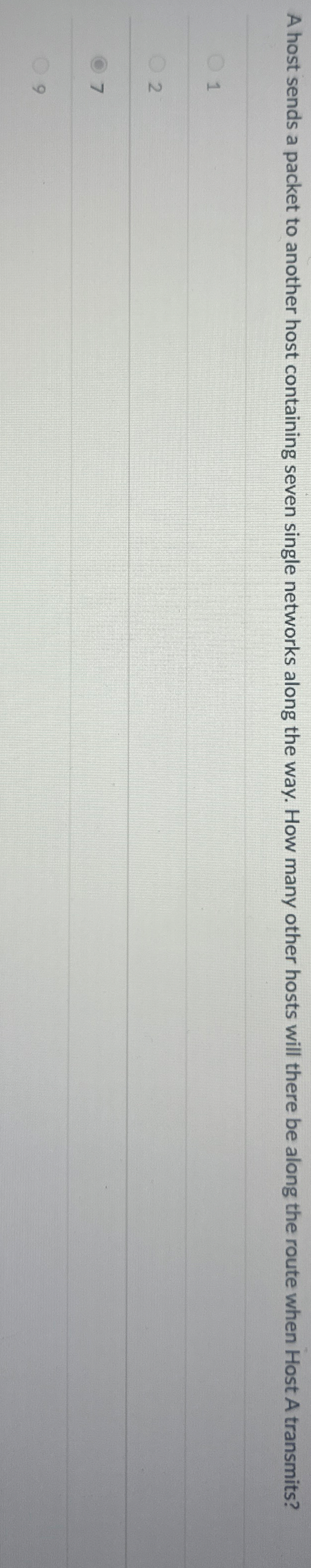 A host sends a packet to another host containing
