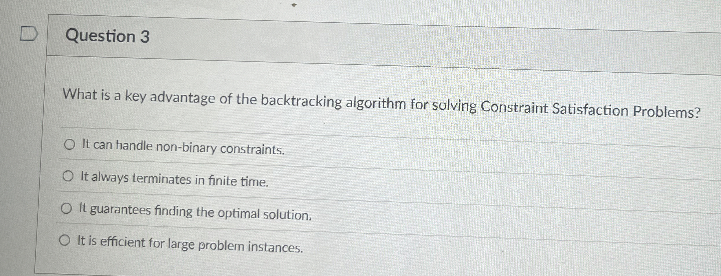 Question 3 What is a key advantage of the