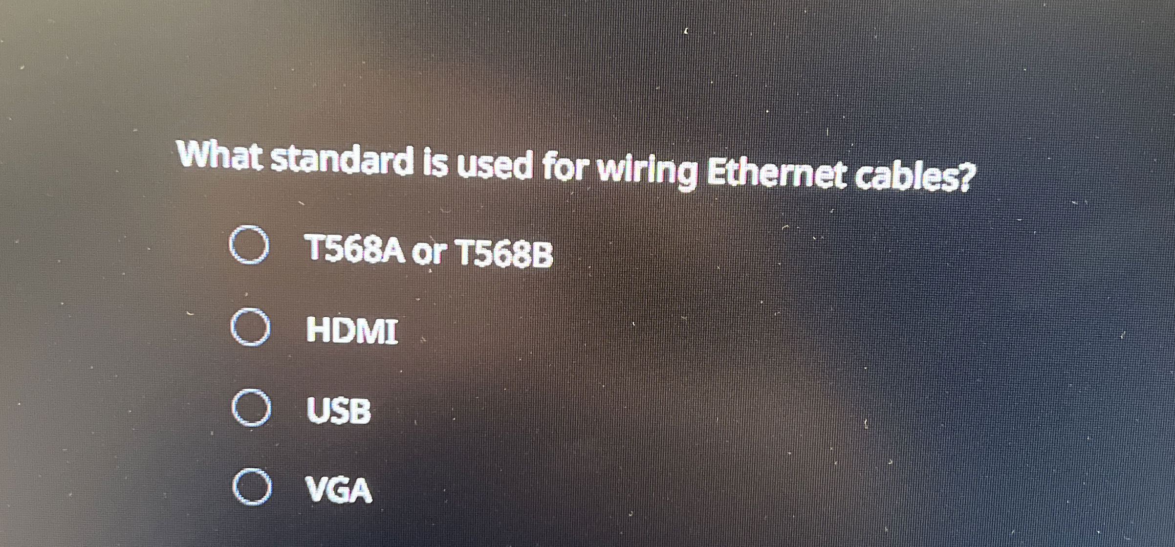 What standard is used for wiring Ethernet cables?
