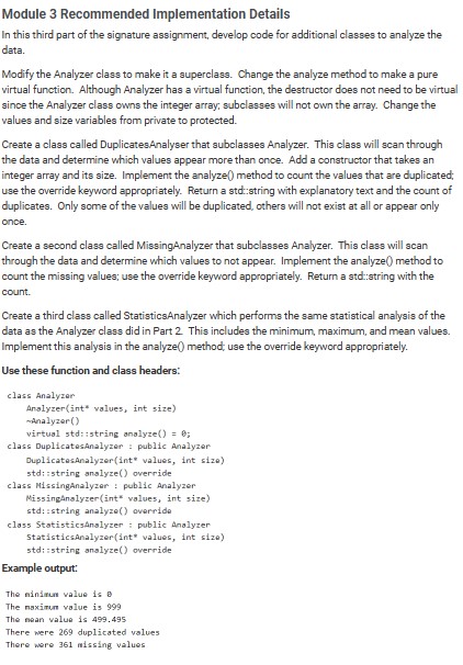 Module 3 Recommended Implementation Details In