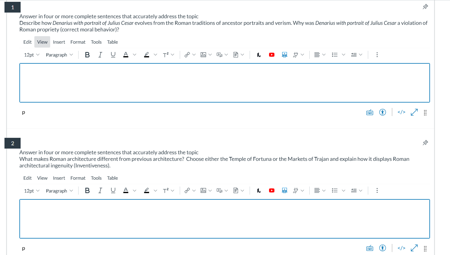 Answer in four or more complete sentences that