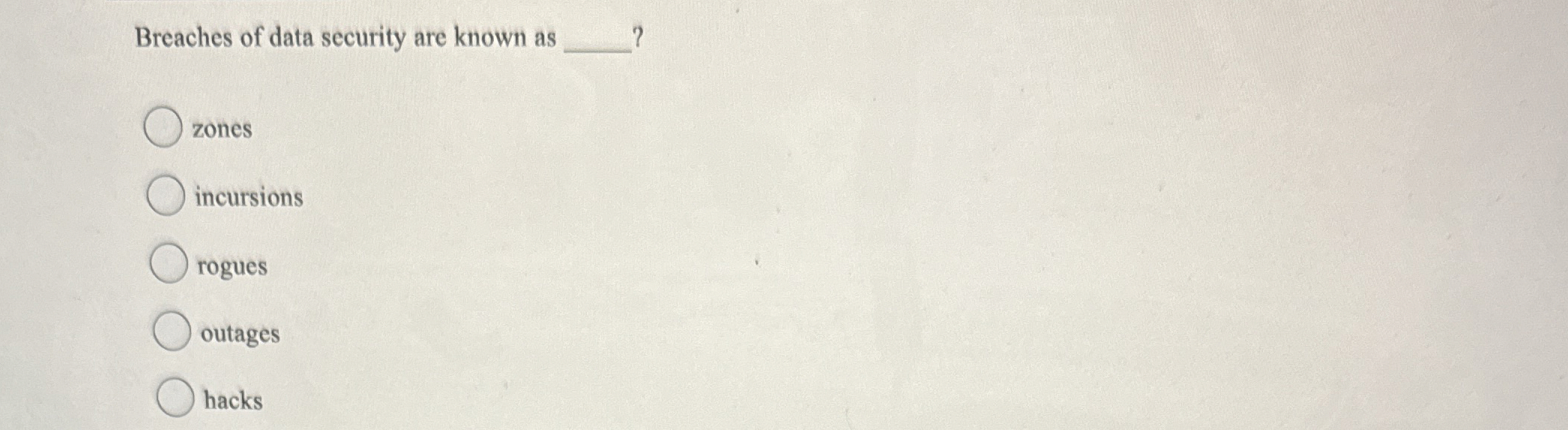 Breaches of data security are known as zones