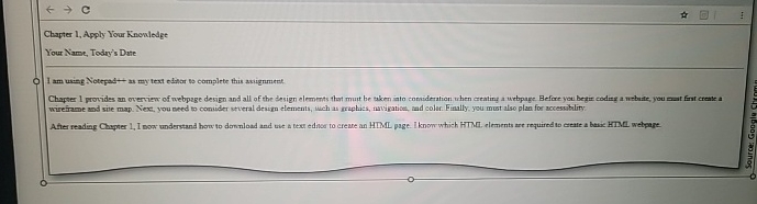 Creating a Basic HTML Webpage Please create the