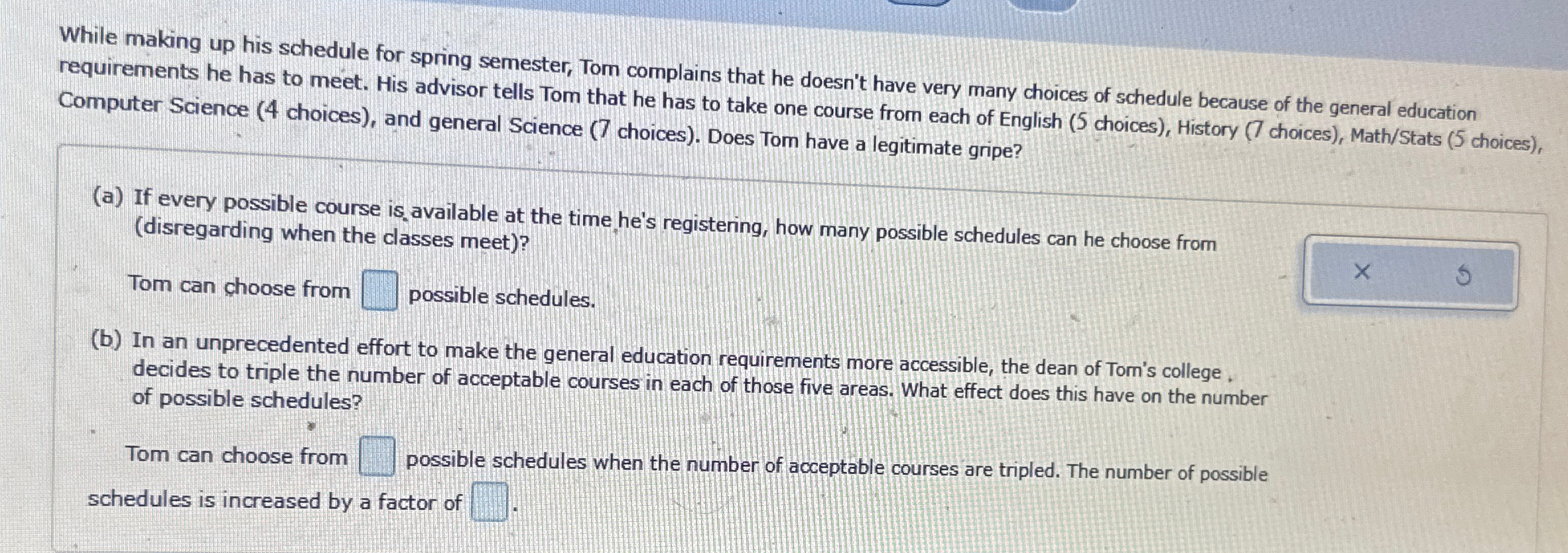 While making up his schedule for spring semester,