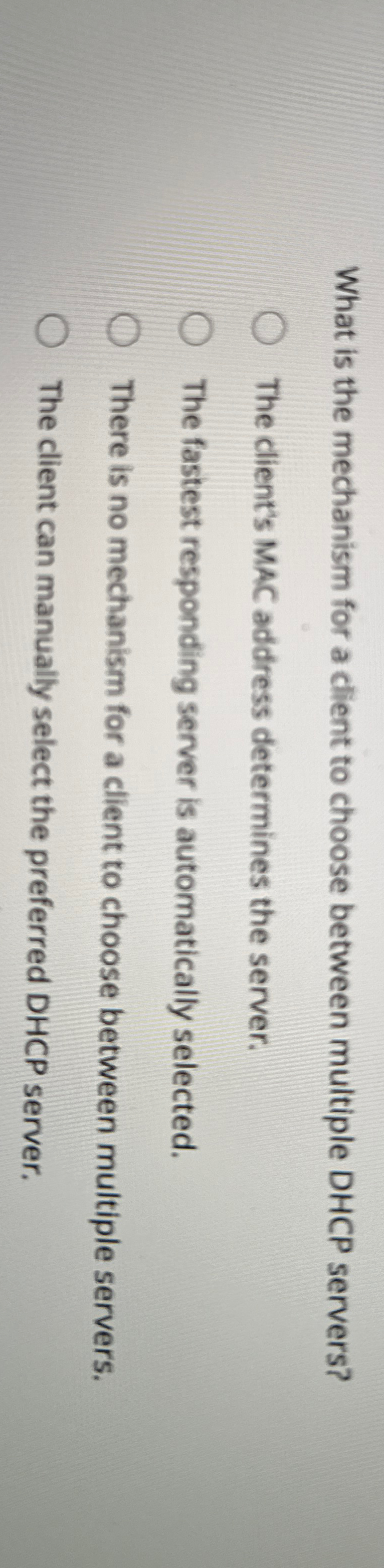 What is the mechanism for a client to choose