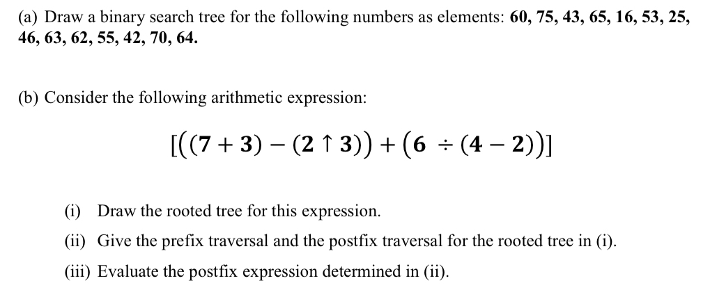 ( i ) Draw the rooted tree for this expression. (