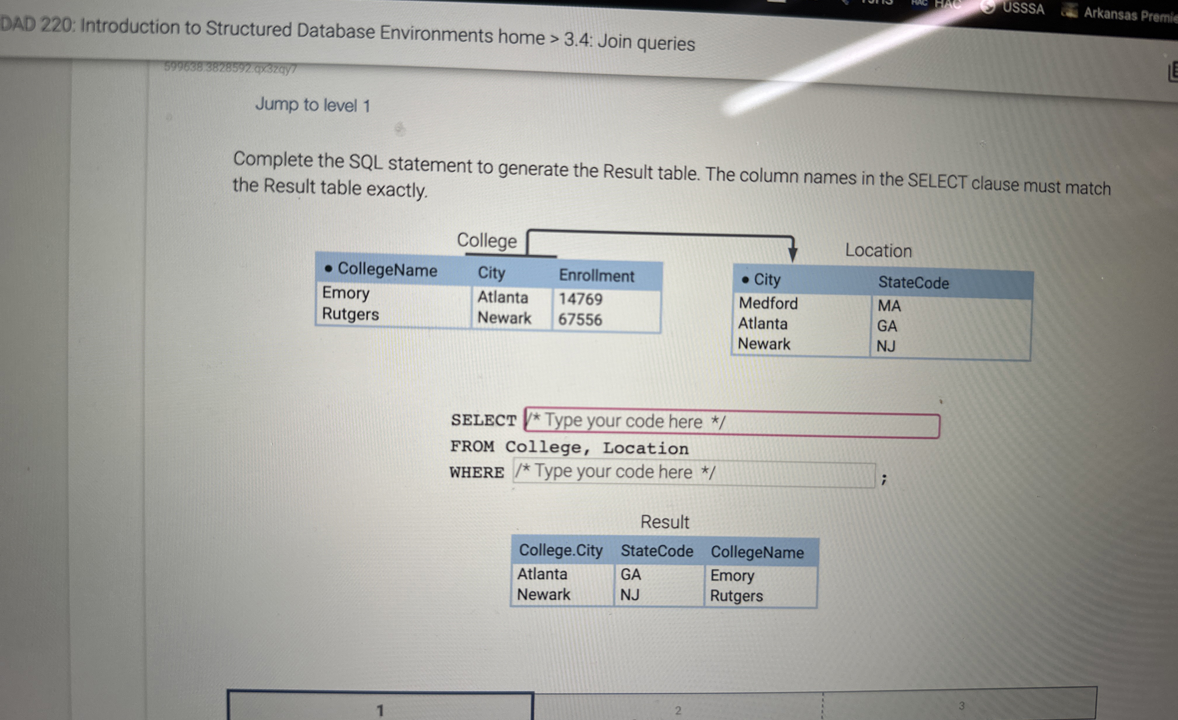 DAD 2 2 0 : Introduction to Structured Database