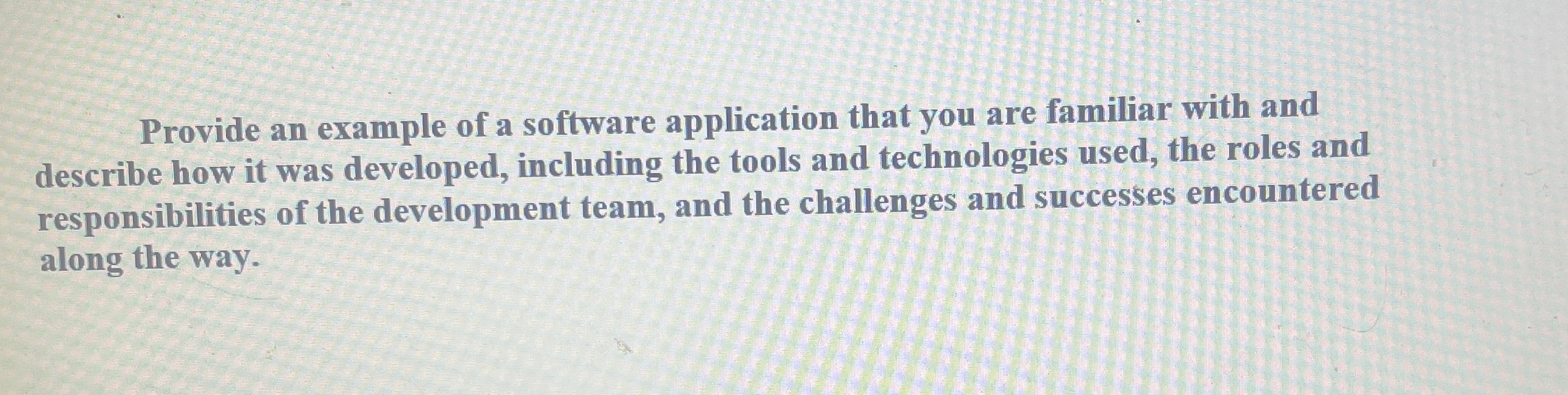 Provide an example of a software application that