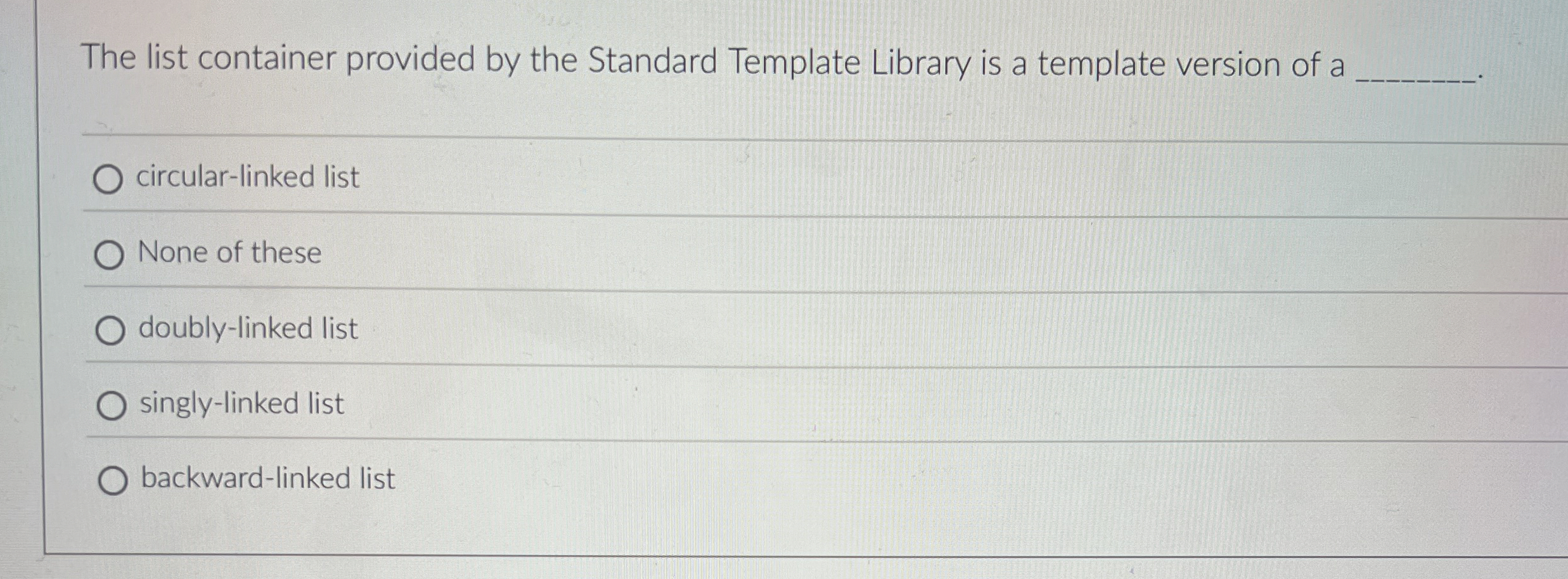 The list container provided by the Standard