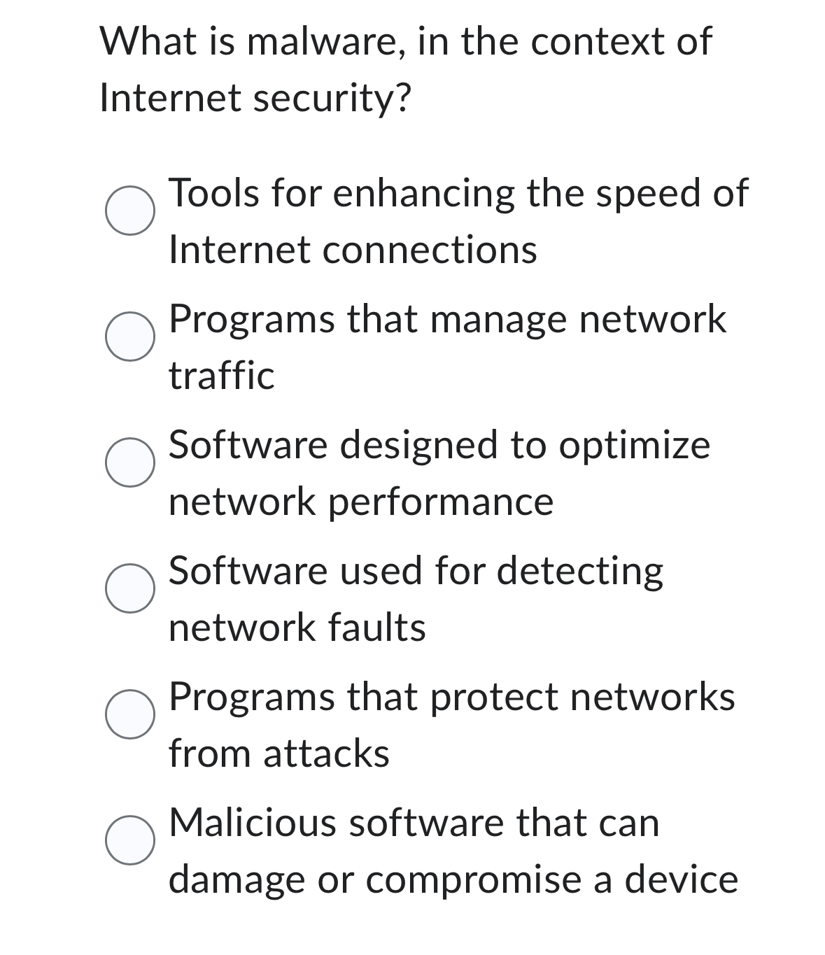 What is malware, in the context of Internet