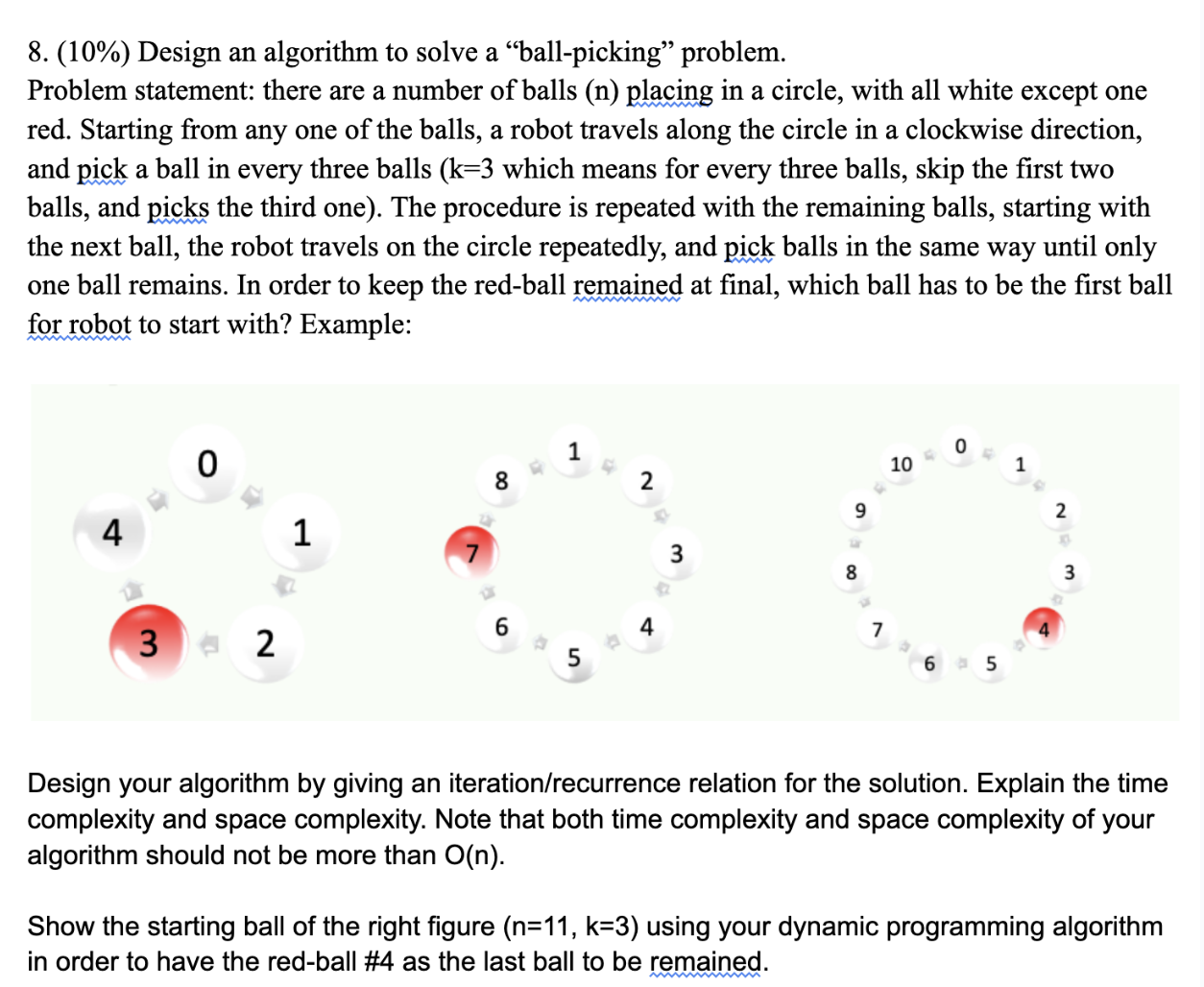 8 . ( 1 0 \ % ) Design an algorithm to solve a