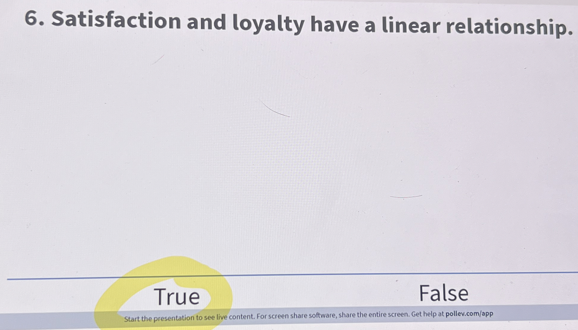 Satisfaction and loyalty have a linear
