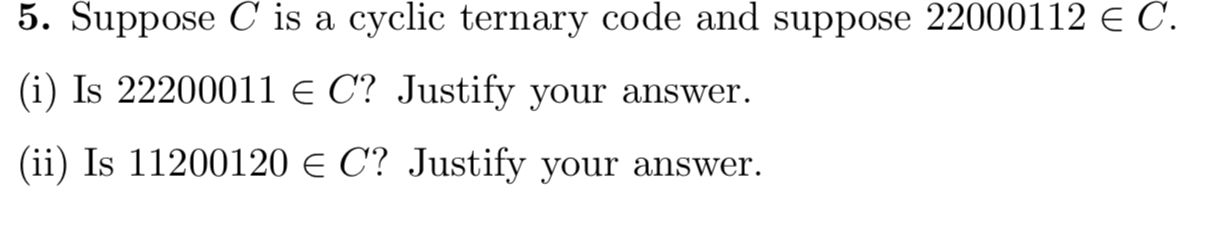 Suppose C is a cyclic ternary code and suppose 2